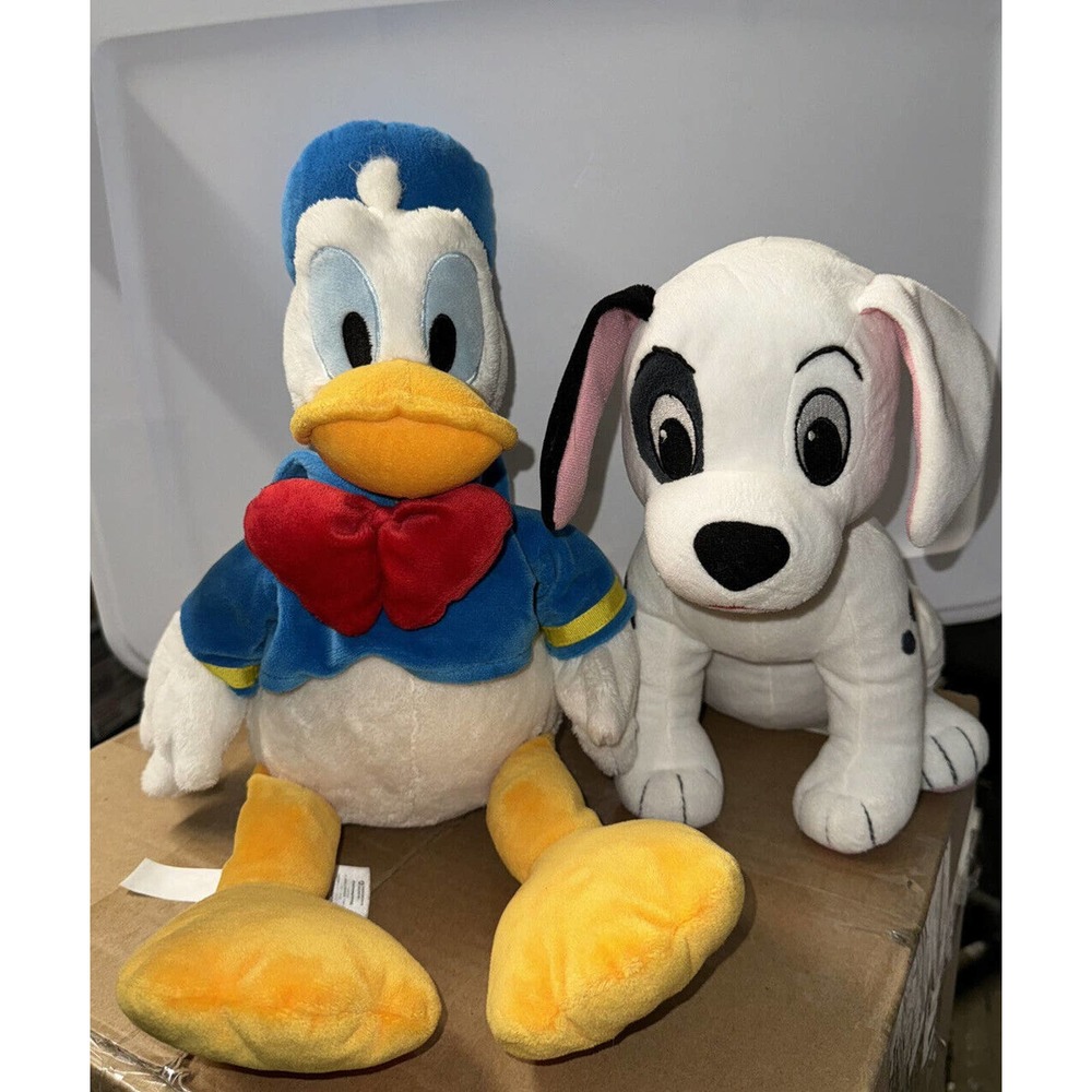 Donald Duck Plush 18" Disney Store Authentic With Dalmatian Plush